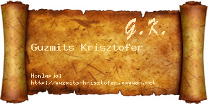 Guzmits Krisztofer névjegykártya